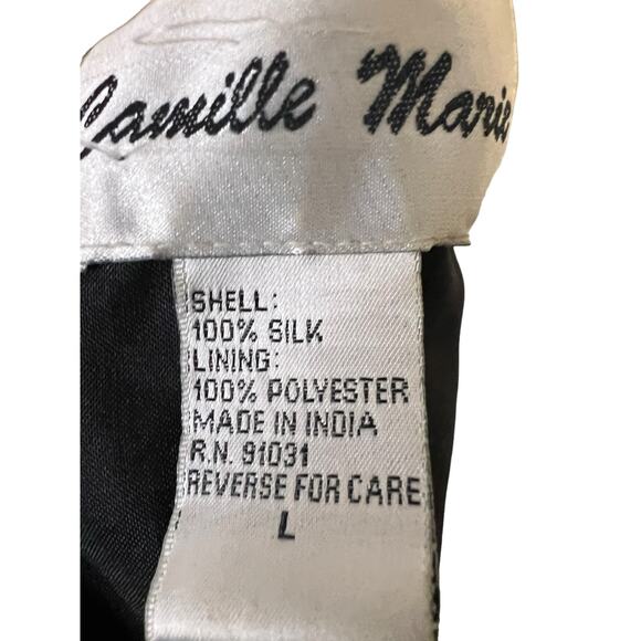 Camille Marie Beaded Silk evening gown L large Formal Black Tie Dinner Banquet - Picture 11 of 12